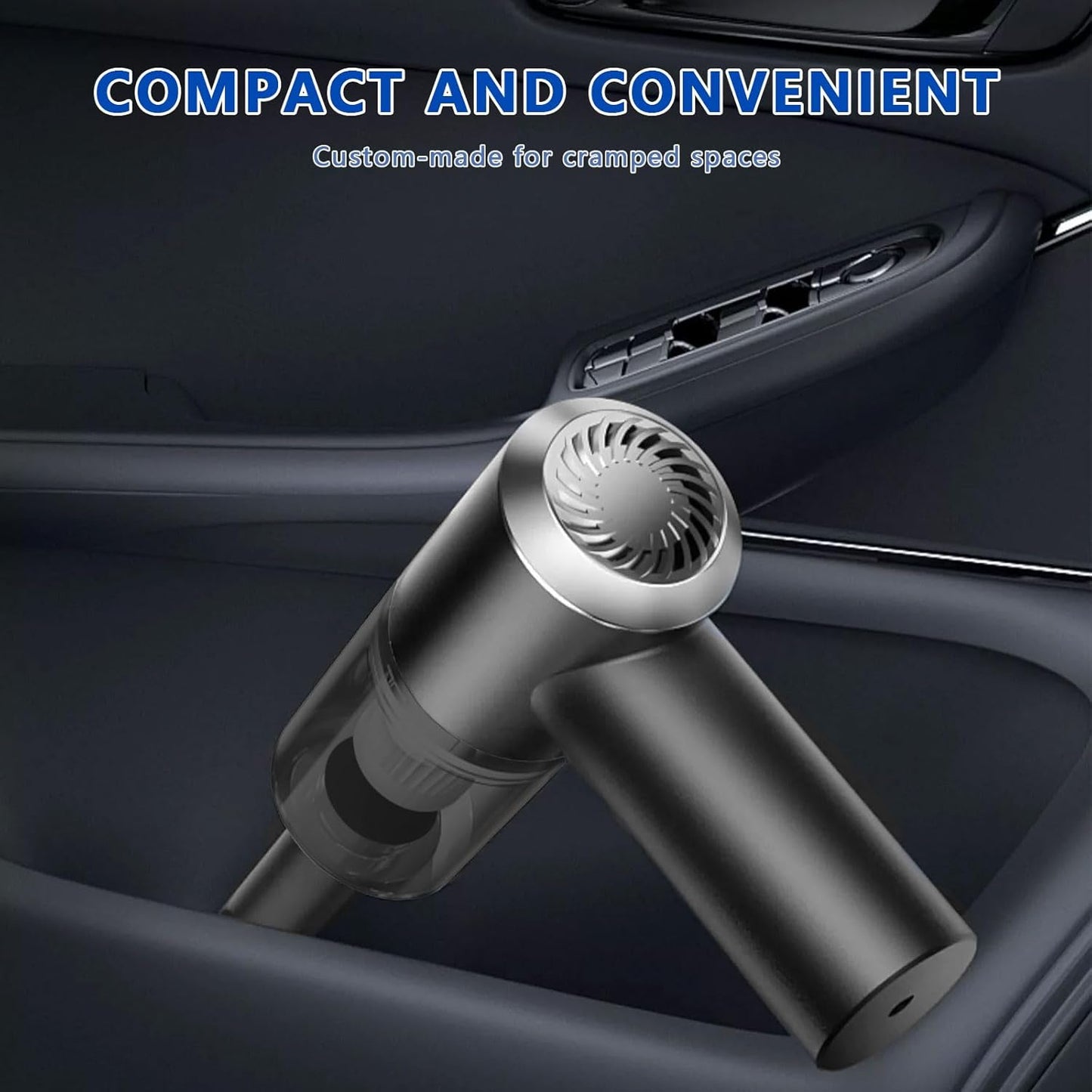 Primizia Mini Aspirateur À Main Sans Fil, (6000Pa,120W,7.4V) Petit Aspirateur De Voiture Portable Puissant Pour Voiture,Noir