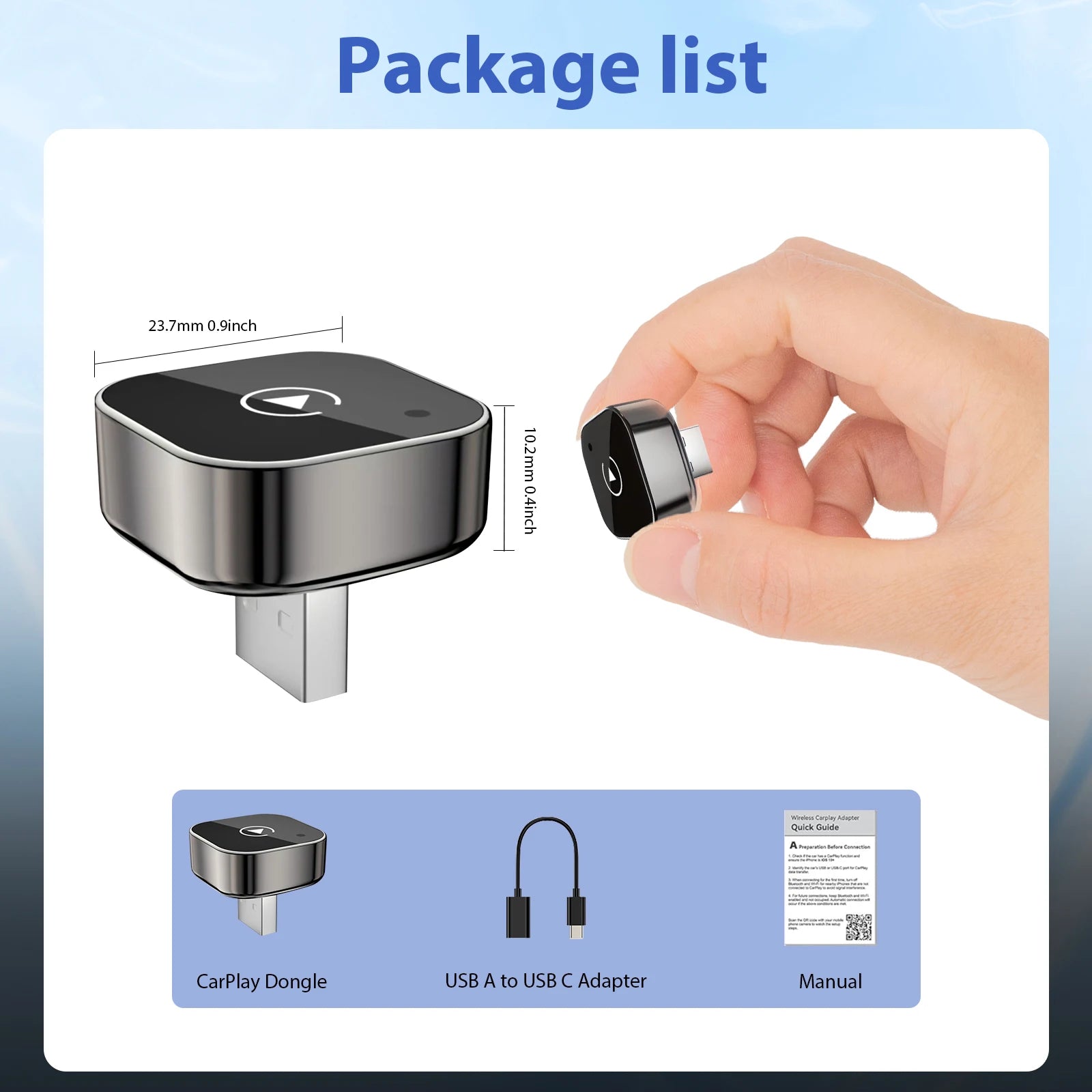 adaptateur car play et android  2 en 1 sans fil 