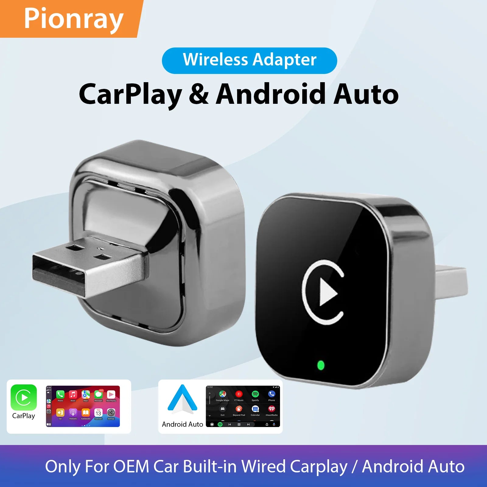 adaptateur car play et android  2 en 1 sans fil 